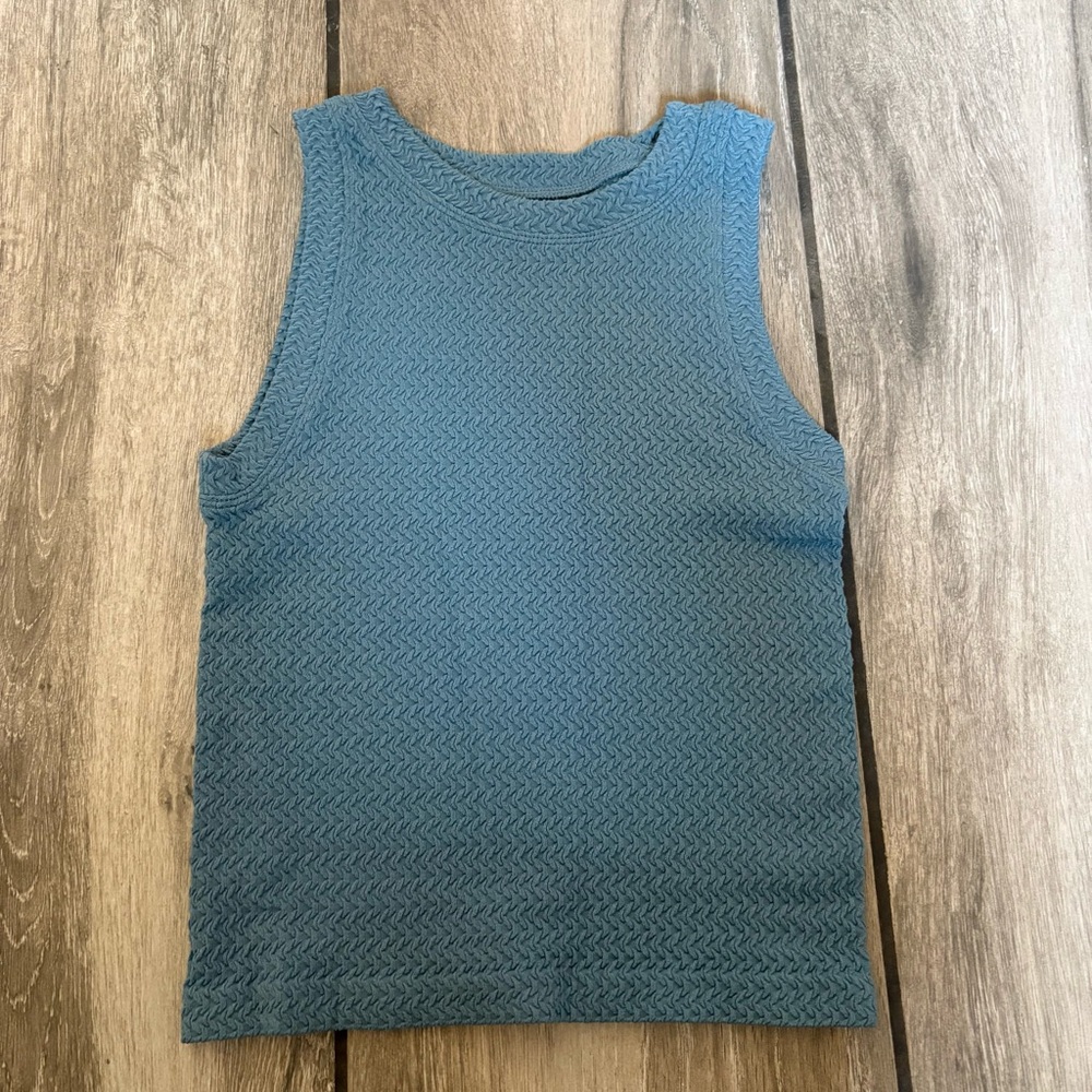 Aura Textured Blue Knit Top